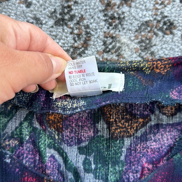 Vintage Rafael Cap Sleeve Jumpsuit Floral Large - Picture 4 of 7